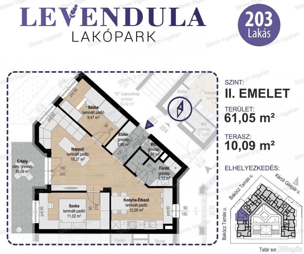 Levendula lakópark - 2. emelet 203 lakás