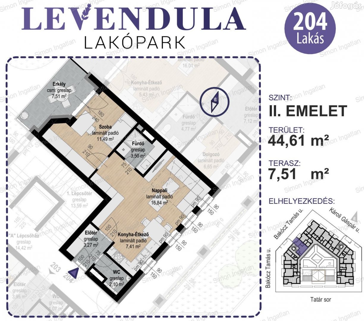 Levendula lakópark - 2. emelet 204 lakás