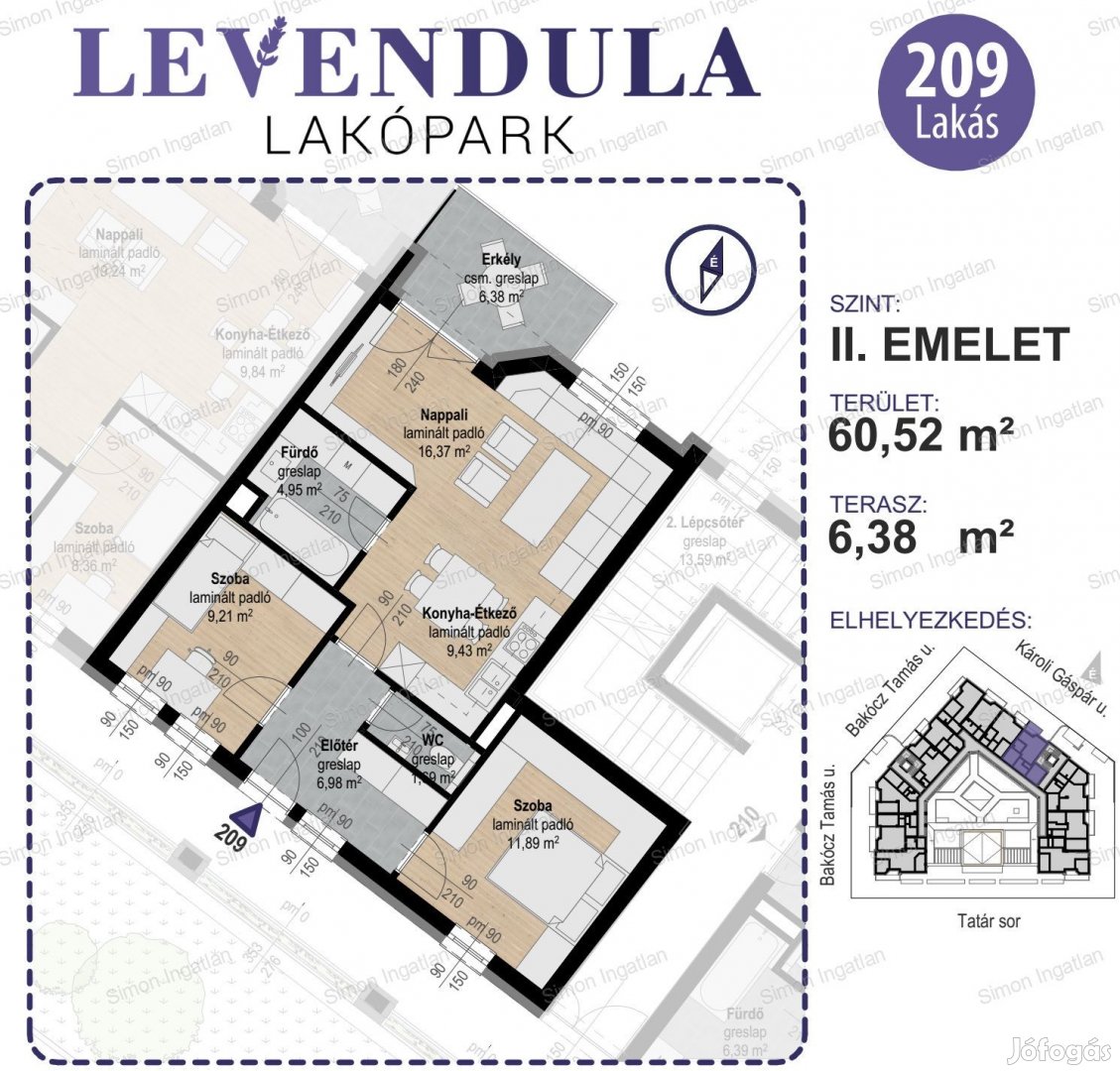 Levendula lakópark - 2. emelet 209 lakás