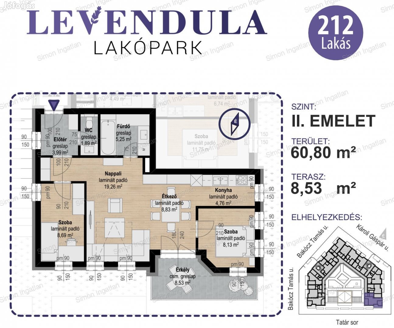 Levendula lakópark - 2. emelet 212 lakás