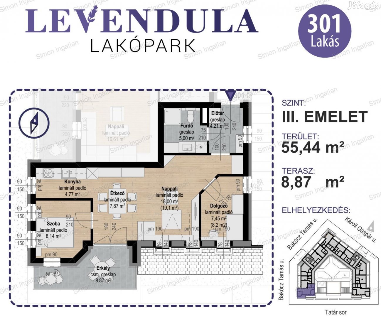 Levendula lakópark - 3. emelet 301 lakás