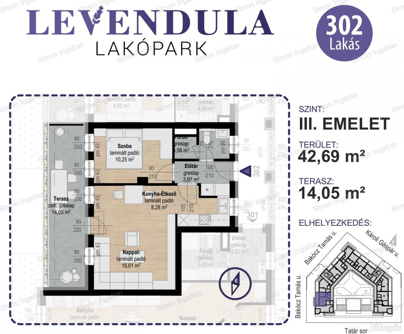 Levendula lakópark - 3. emelet 302 lakás