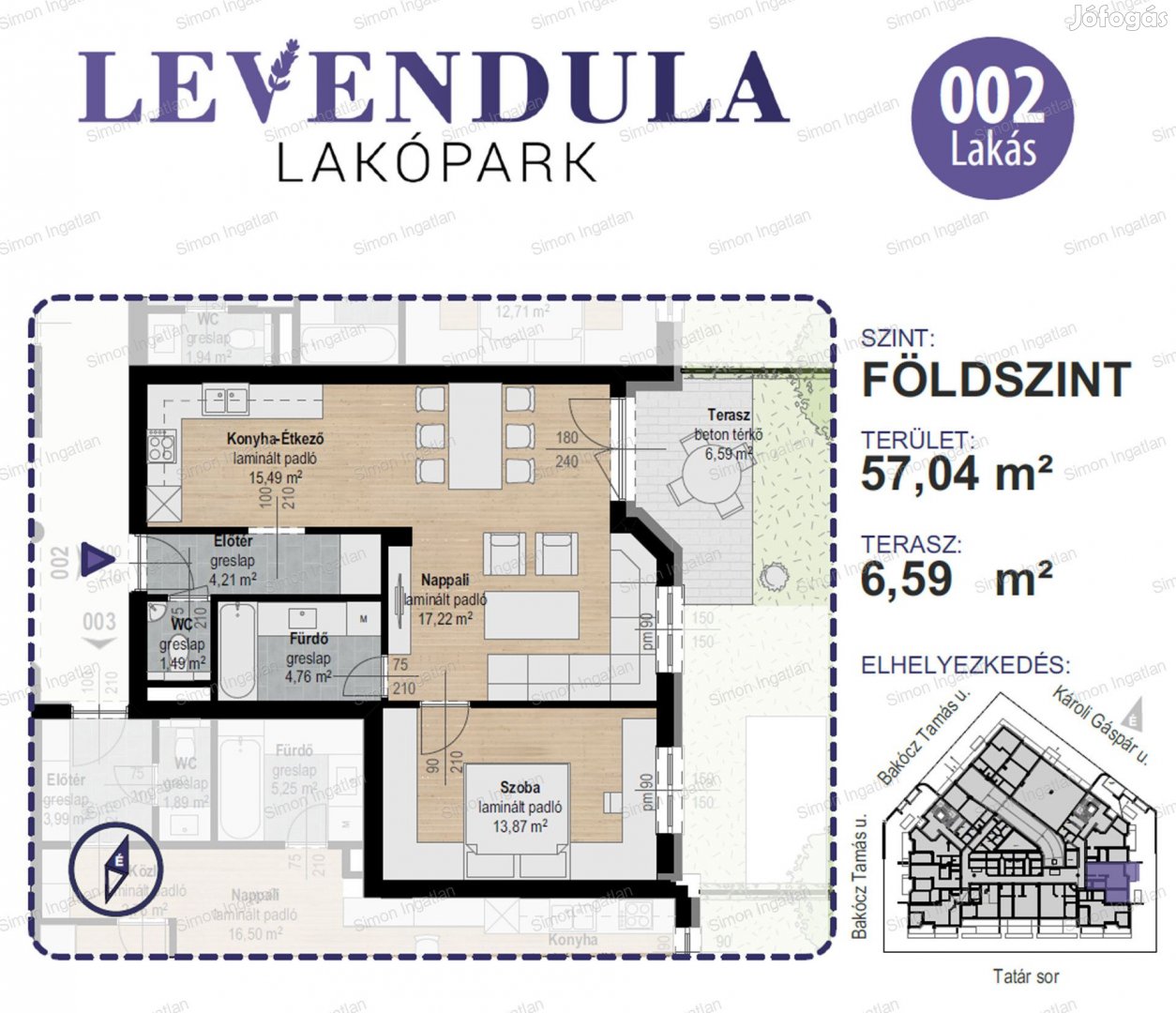 Levendula lakópark - földszint 002 lakás