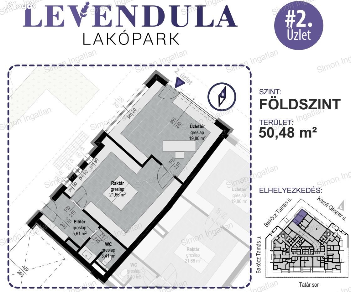 Levendula lakópark - földszint 2. üzlet