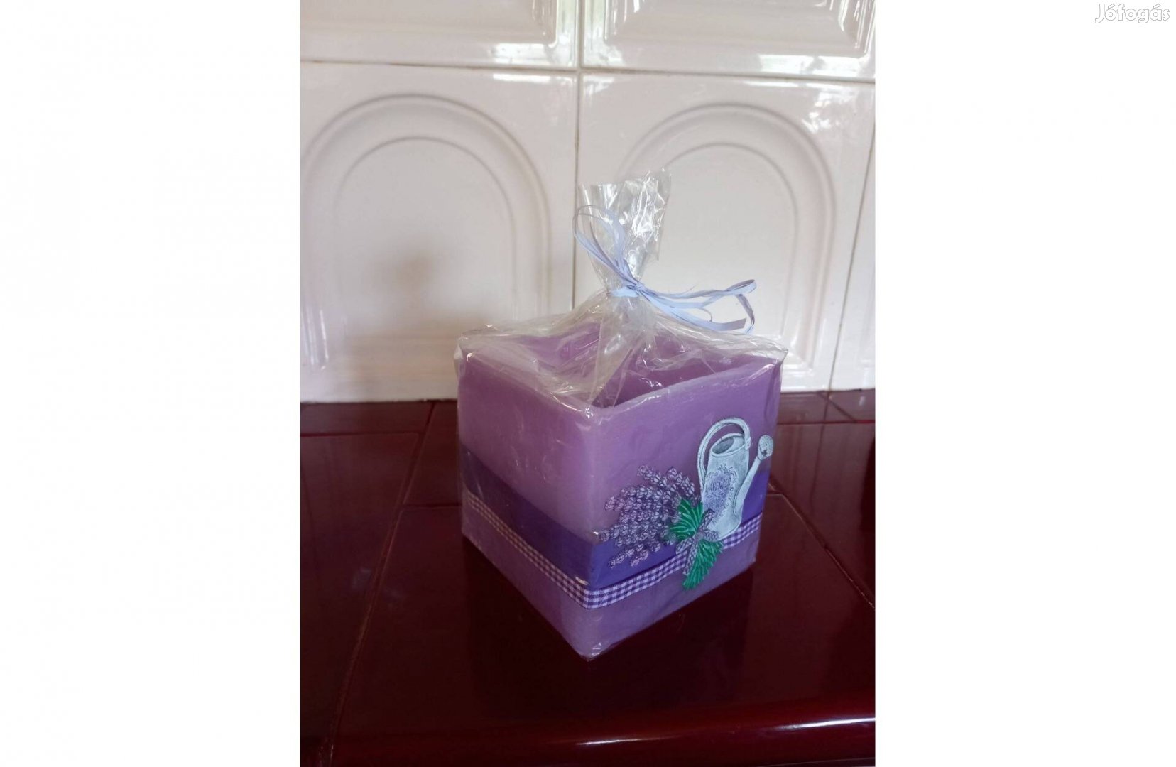 Levendulás mécsestartó 1 db teamécses 11x11 cm - Új