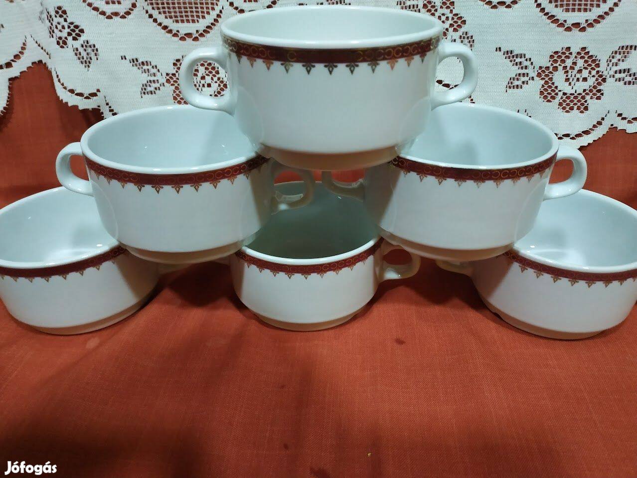 Leveses csészék - alföldi porcelán (6 db)