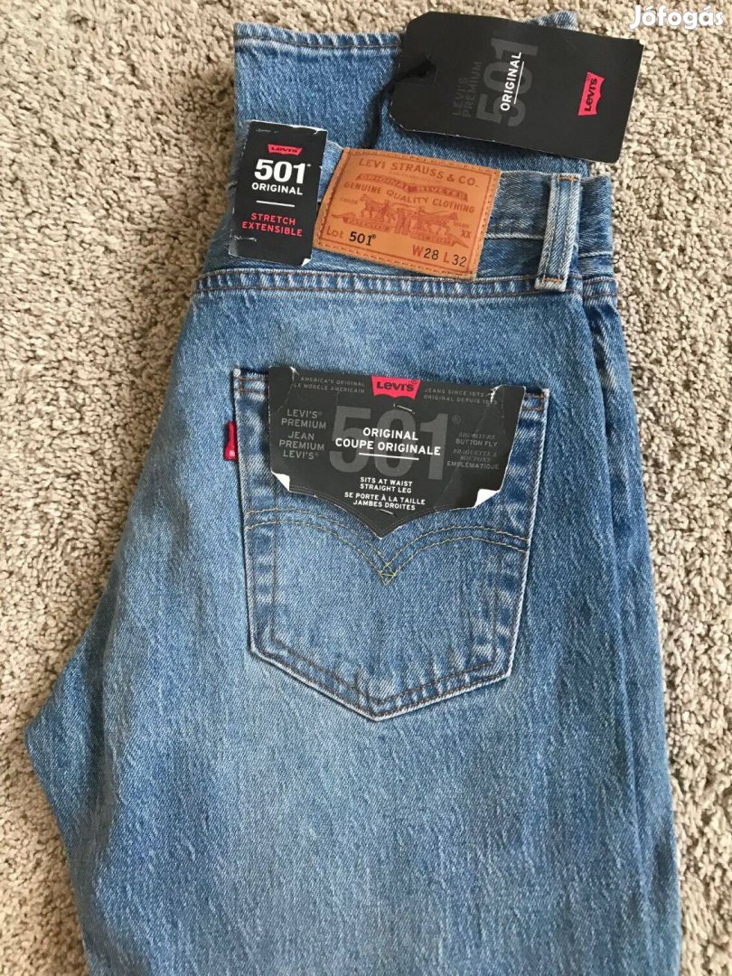 Levi's 501-es modell!28x32-es méret!Cimkés- vadiúj!Stretch