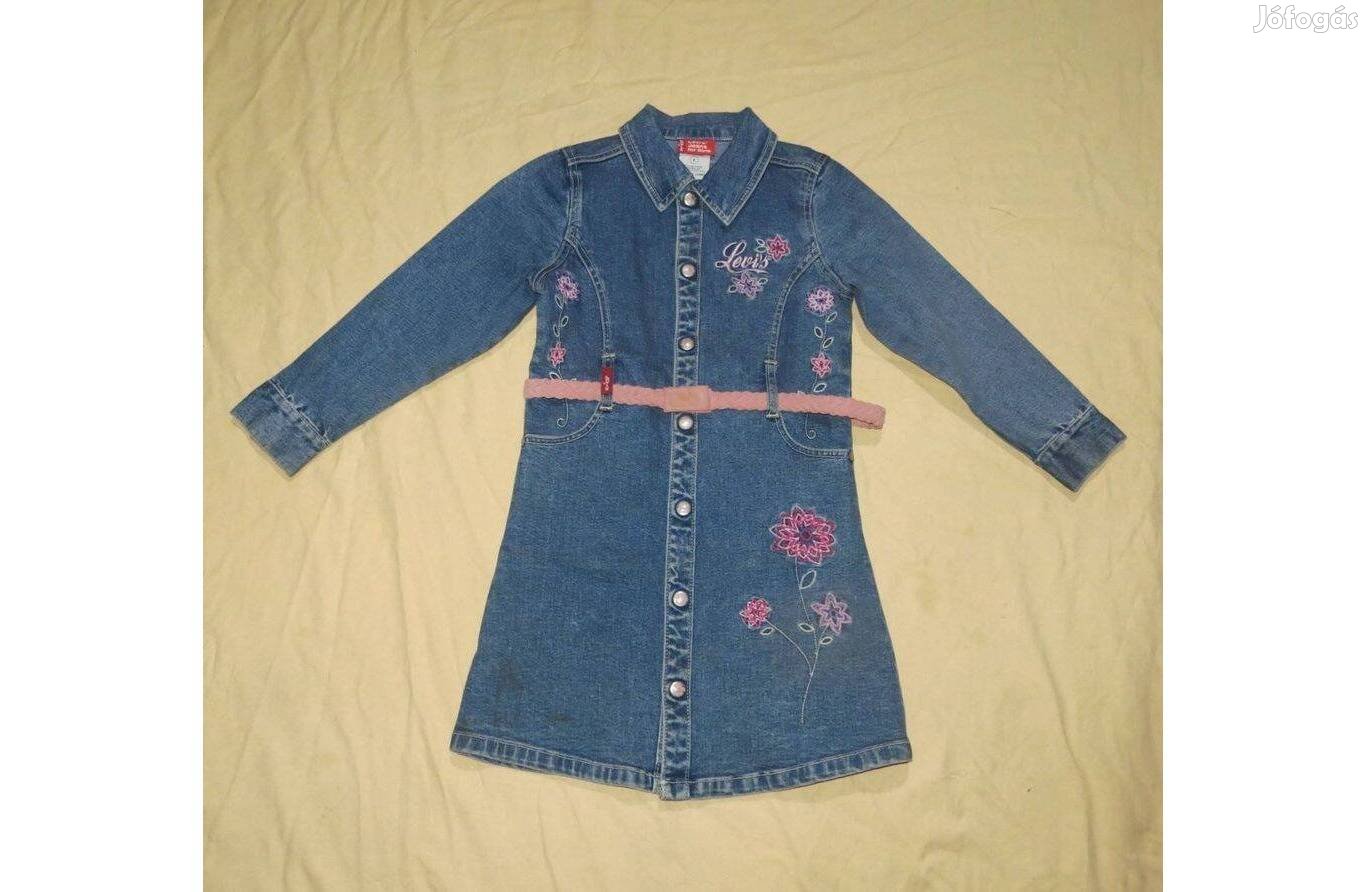 Levis hosszú ujjú patentos farmerruha hímzéssel 6-s