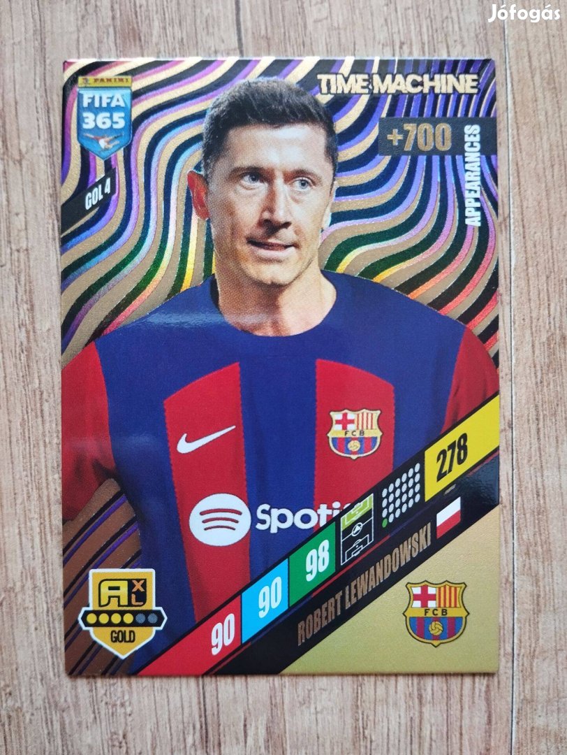 Lewandowski (Barcelona) FIFA 365 2024 GOLD Time Machine focis kártya