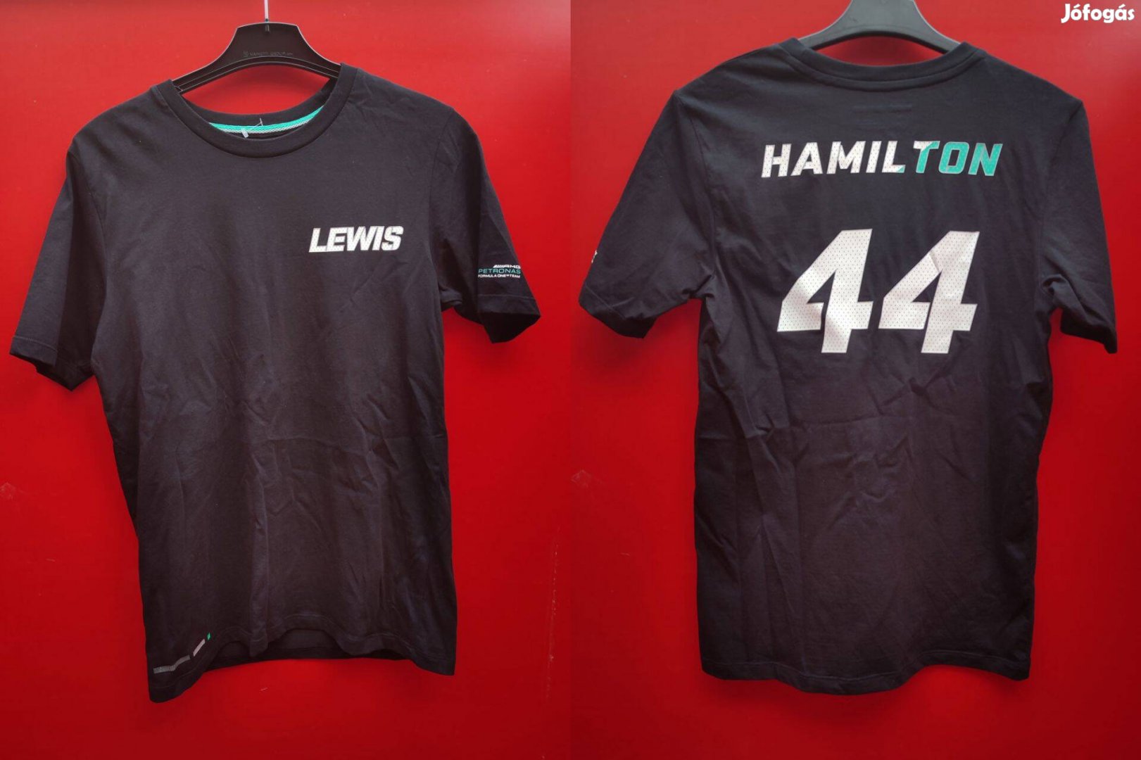 Lewis Hamilton Merceses Petronas fekete póló (S-es)