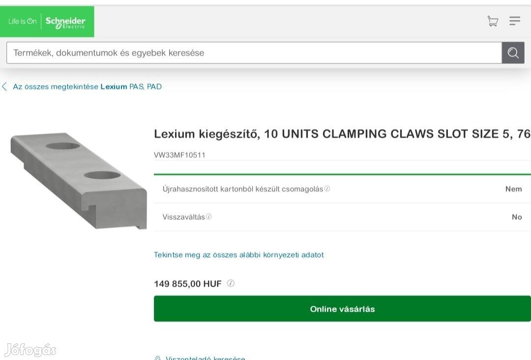 Lexium kiegészítő, 10 Units Clamping Claws Slot Size 5, 76