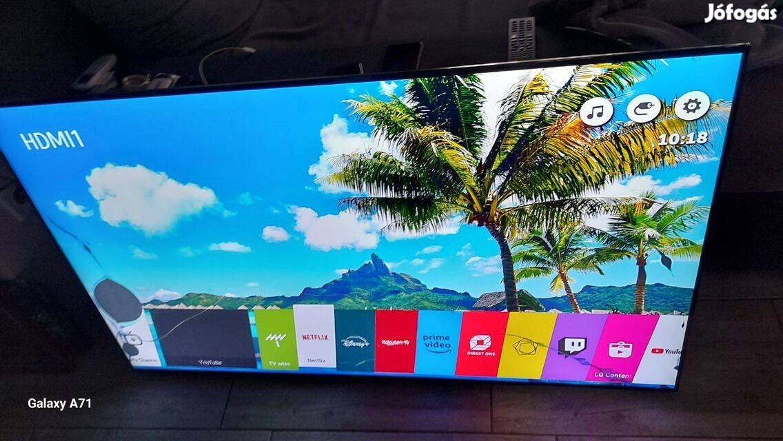 Lg 55sj850v sérült 138cm smart, slim fehér led tv, netflix használatta