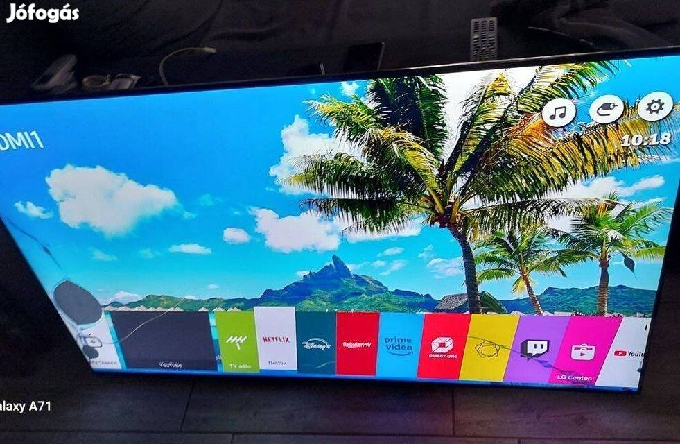 Lg 55sj850v sérült 138cm smart, slim fehér led tv, netflix használatta