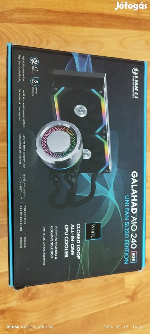 Lian Li Galahad AIO 240 RGB Uni Fan SL120 Edition White Csere