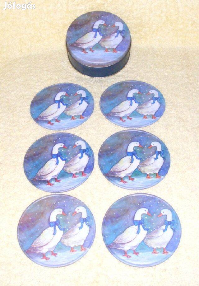 Liba fém poháralátét fémdobozban