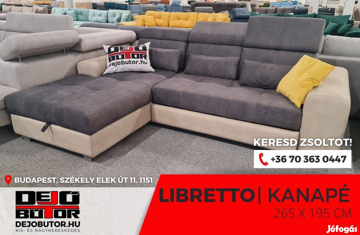 Libretto L sarok bronz kanapé ülőgarnitúra 265x195 cm ágyazható bútor