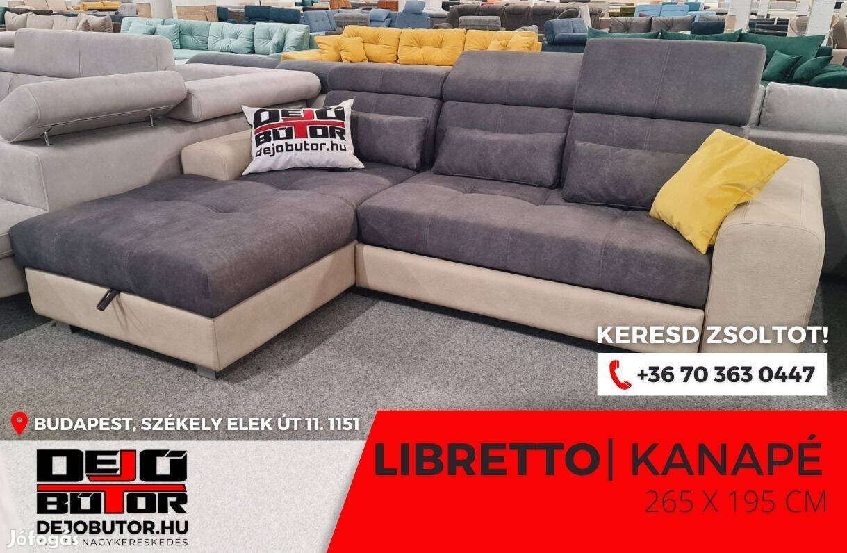 Libretto gray rugós sarok kanapé ülőgarnitúra 265x195 cm ágyazható