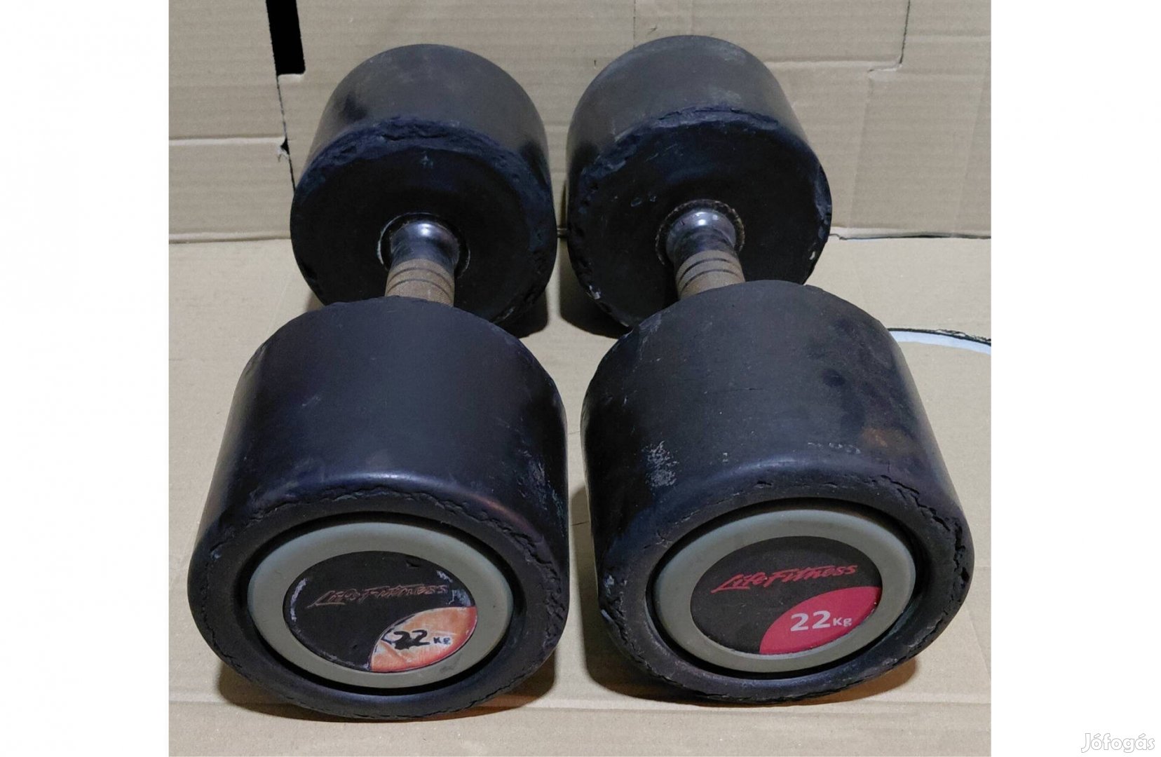 Lifefitness gumírozott egykezes súlyzó 18 kg és 22 kg
