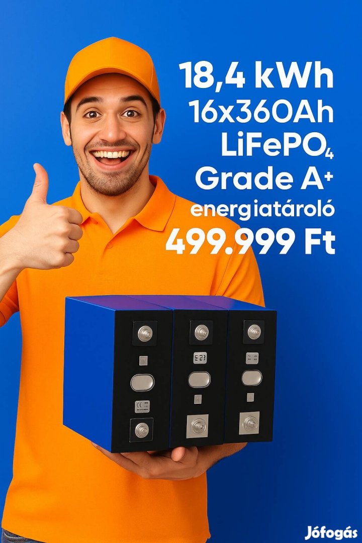 Lifepo4 3,2V 360Ah 18,4kWh Grade A+ akkumulátor cella
