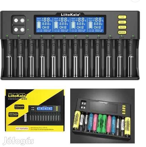 Liitokala Lii S12 Akkumulátor töltő 12 akku töltéséhez  (4997)