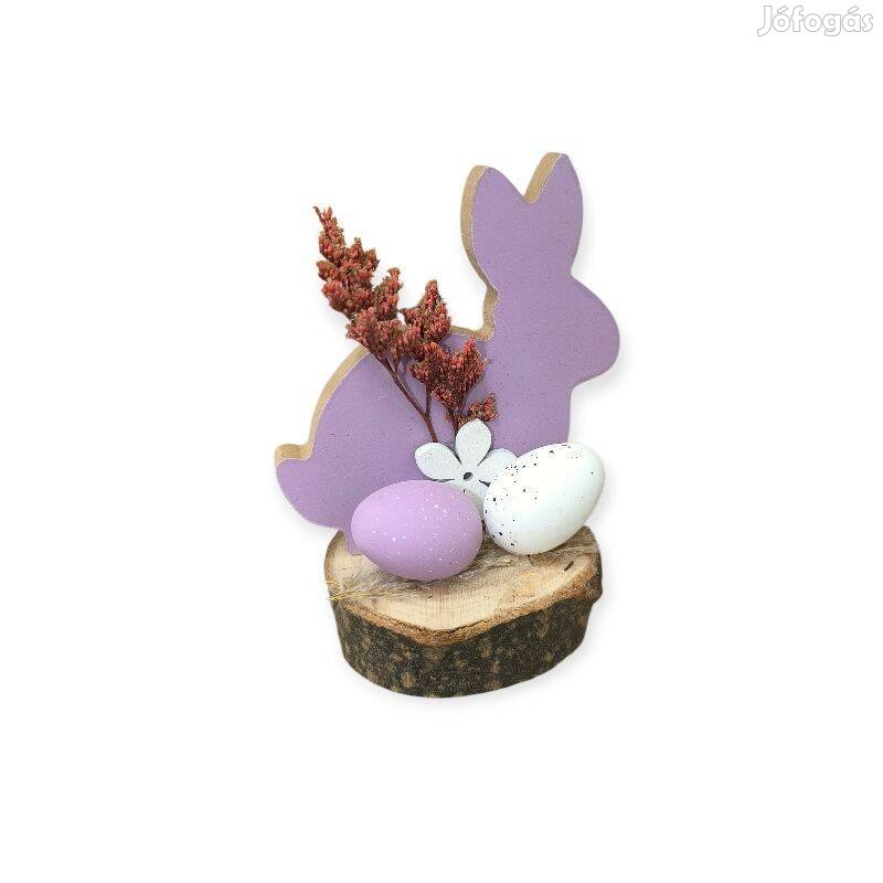 Lila nyúl húsvéti fa dísz tojásokkal 10cm
