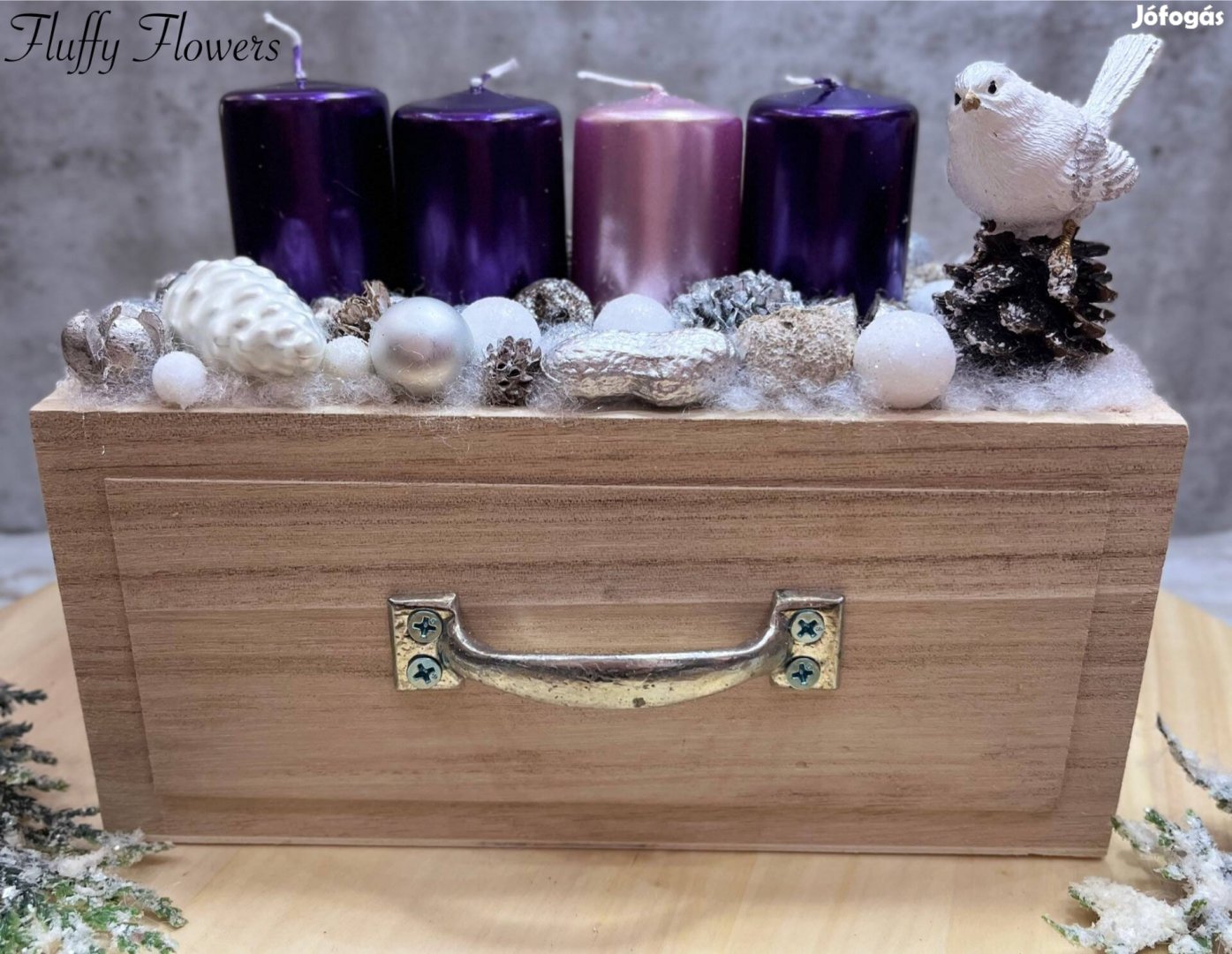 Lila-rózsaszín adventi box