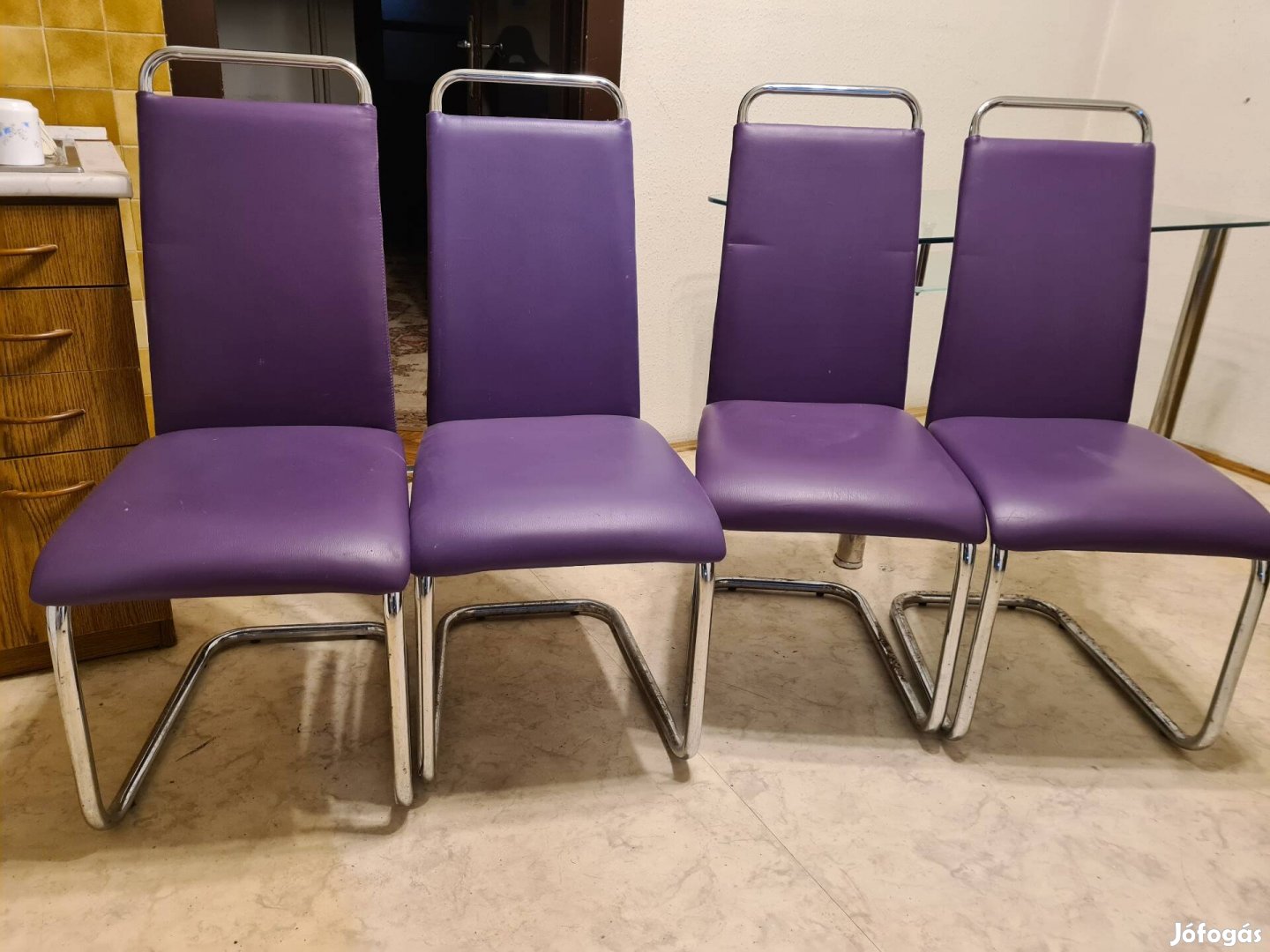 Lila textilbőr székek étkezőbe/nappaliba