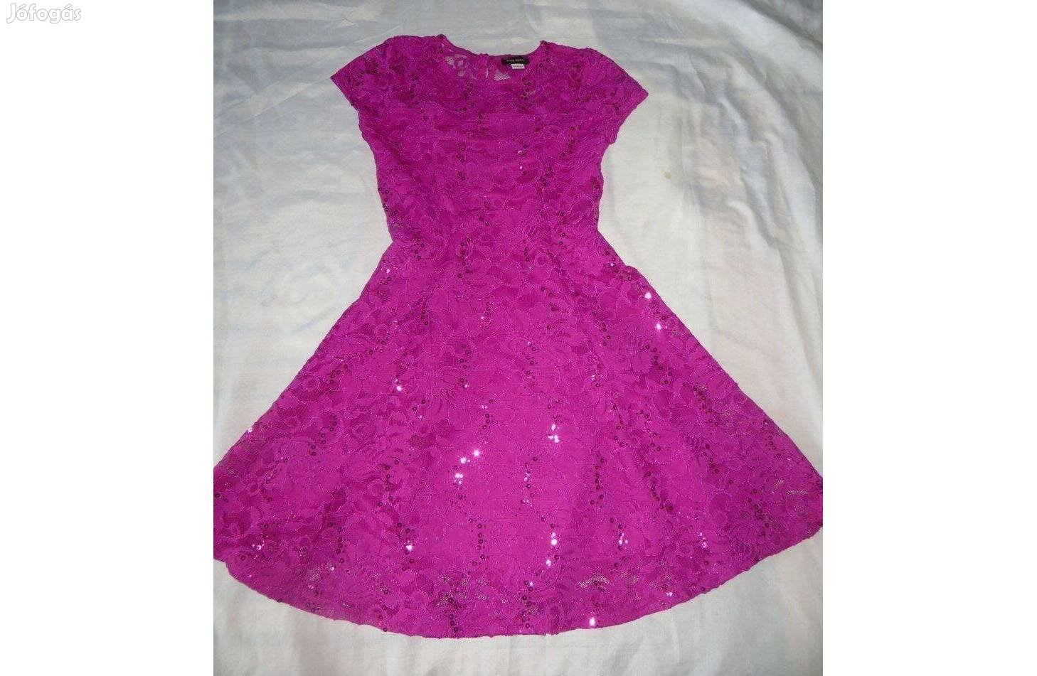 Lilás pink csipke ruha 9 - 10 év/ 140 cm River Island mb: 64-76 cm h: