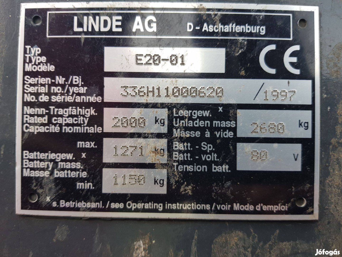 Linde 2t elektromos targonca