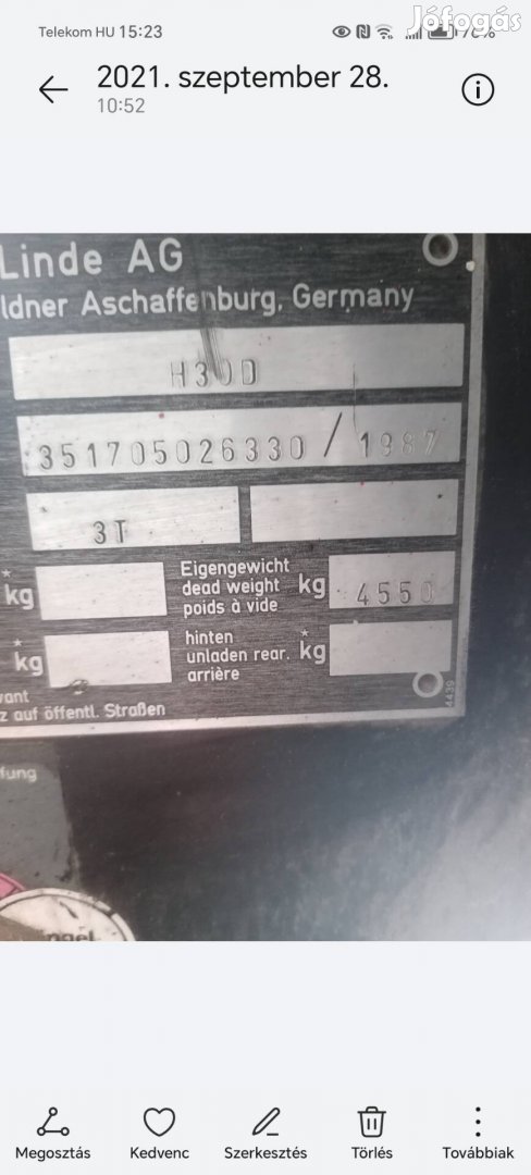 Linde H30D emelőtargonca