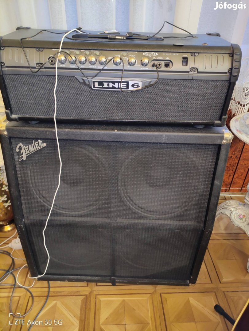 Line 6 Spider III fej 75 watt és Fender 412 láda 