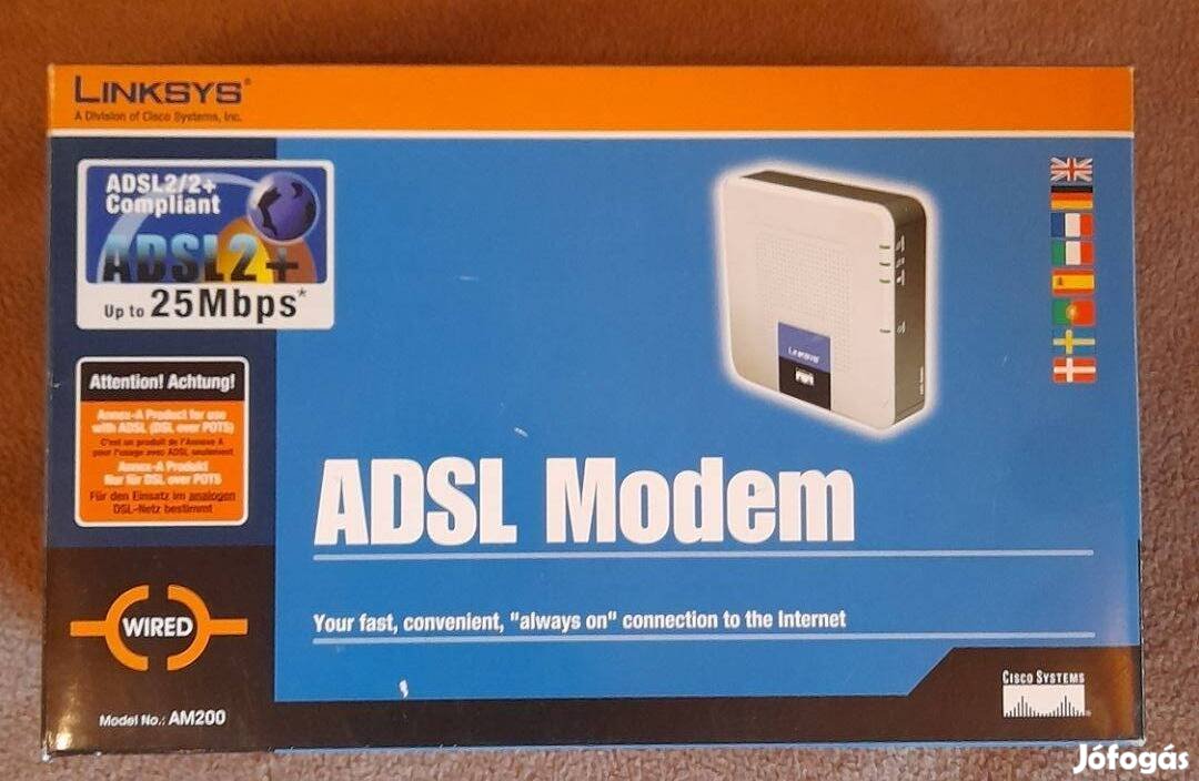 Linksys AM200 Modem ADSL ADSL2+ vezetékes! router