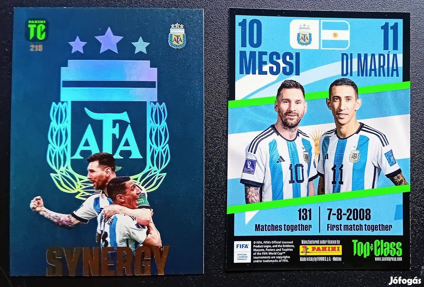 Lionel Messi Ángel Di María Argentína Synergy focis kártya Top Class