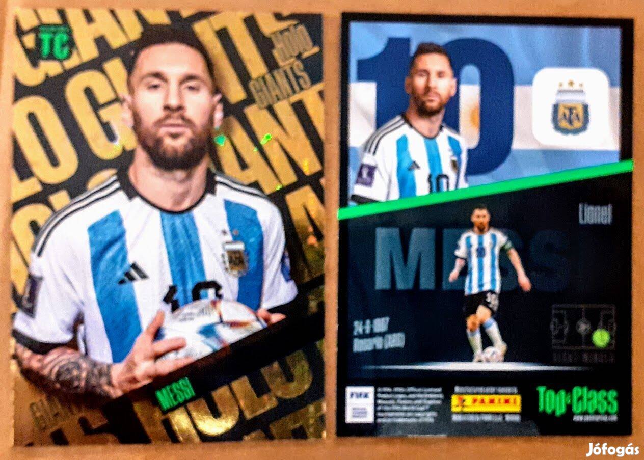 Lionel Messi Argentína Holo Giants focis kártya Panini Top Class 2023