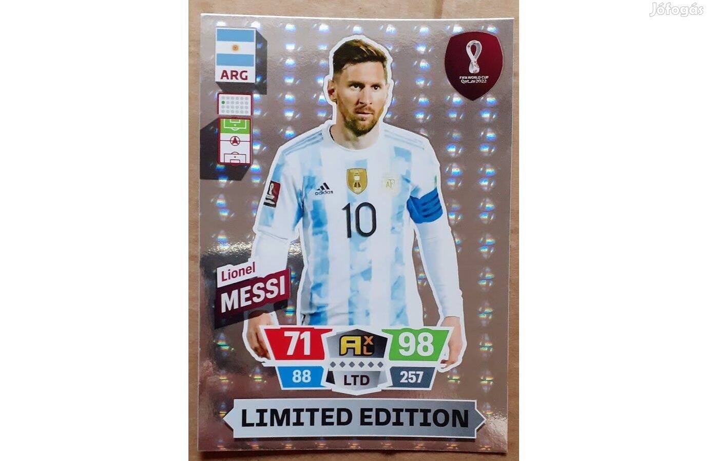 Lionel Messi Argentína Limited focis kártya World Cup Qatar 2022