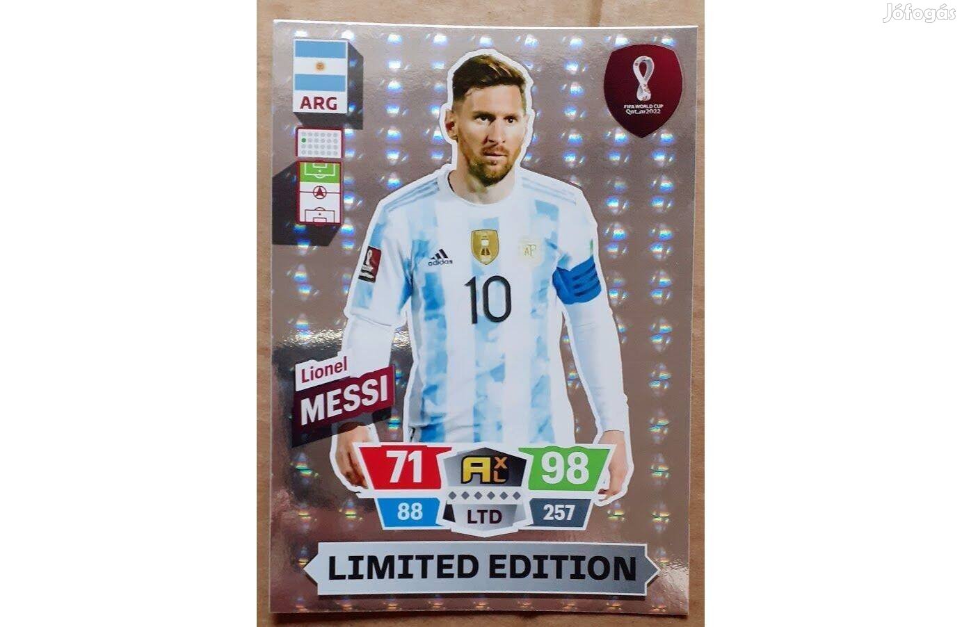 Lionel Messi Argentína Limited focis kártya World Cup Qatar