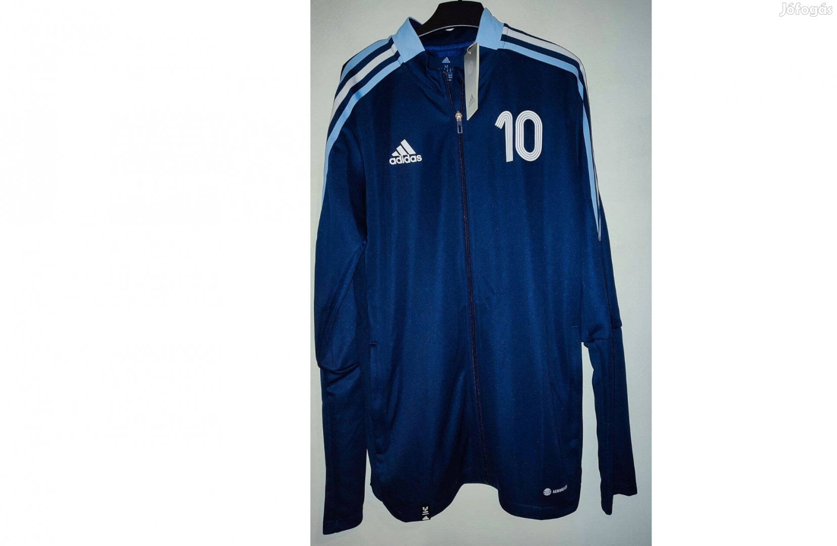 Lionel Messi Argentina eredeti adidas cipzáras sötétkék felső (M)