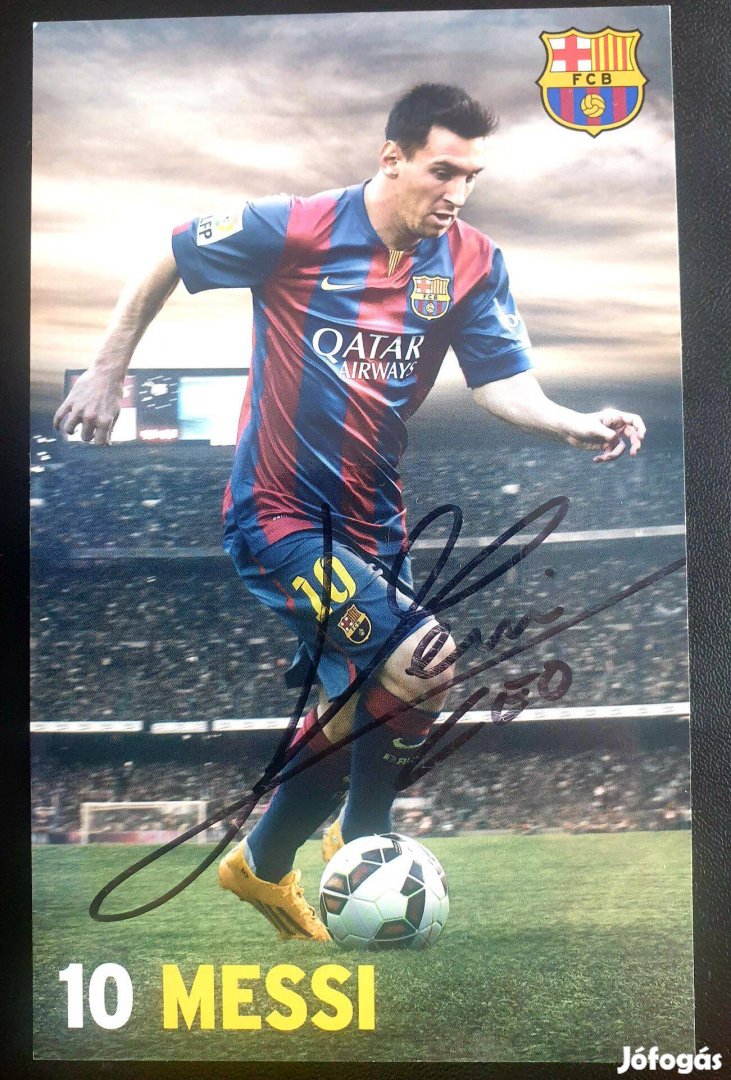 Lionel Messi FC Barcelona Argentína eredeti aláírt dedikált fotó