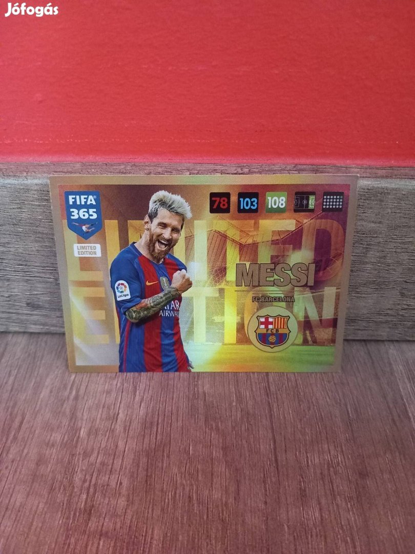 Lionel Messi Limited Edition Fifa 365 fociskártya focikártya