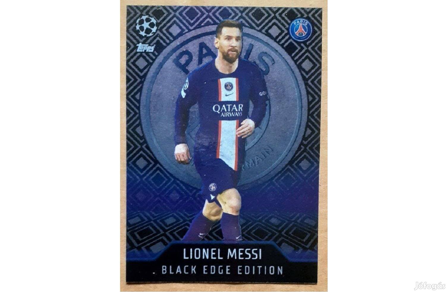 Lionel Messi PSG Black Edge Limited focis kártya Match Attax 2023