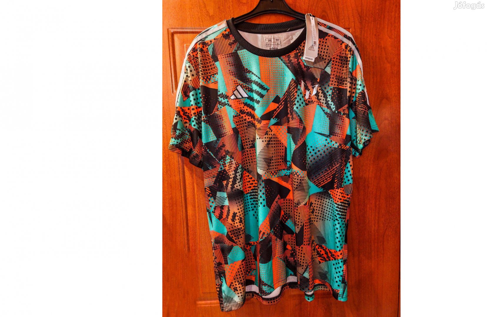 Lionel Messi eredeti új címkés adidas színes mez-póló (2XL)