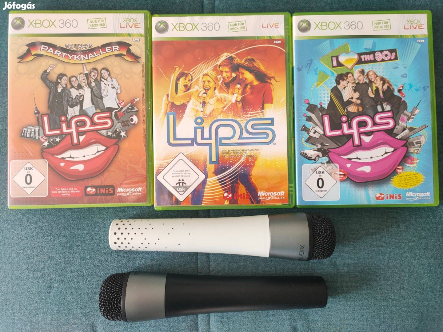 Lips Xbox 360 Karaoké szett 2 db Mikrofon 3db játék Debrecenben Eladó