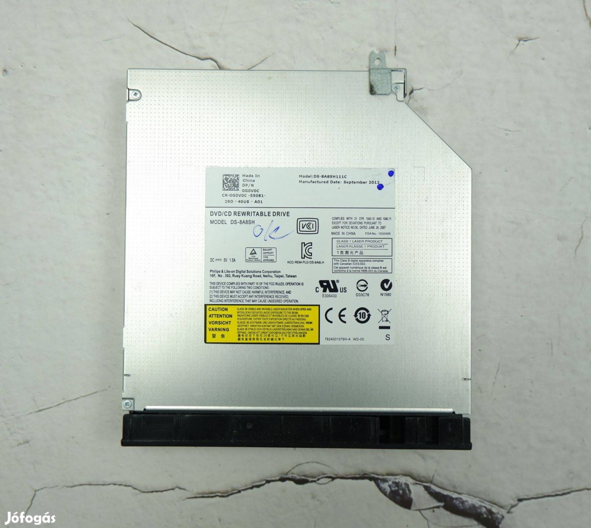 Lite-On laptop DVD író DS-8A8SH 12.7mm SATA 2