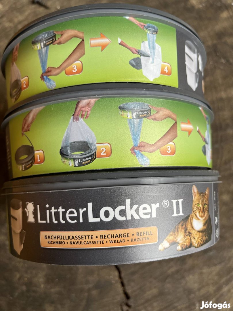 Litterlocker II 3db új utántöltő kazetta macskaalomtartó szemeteshez