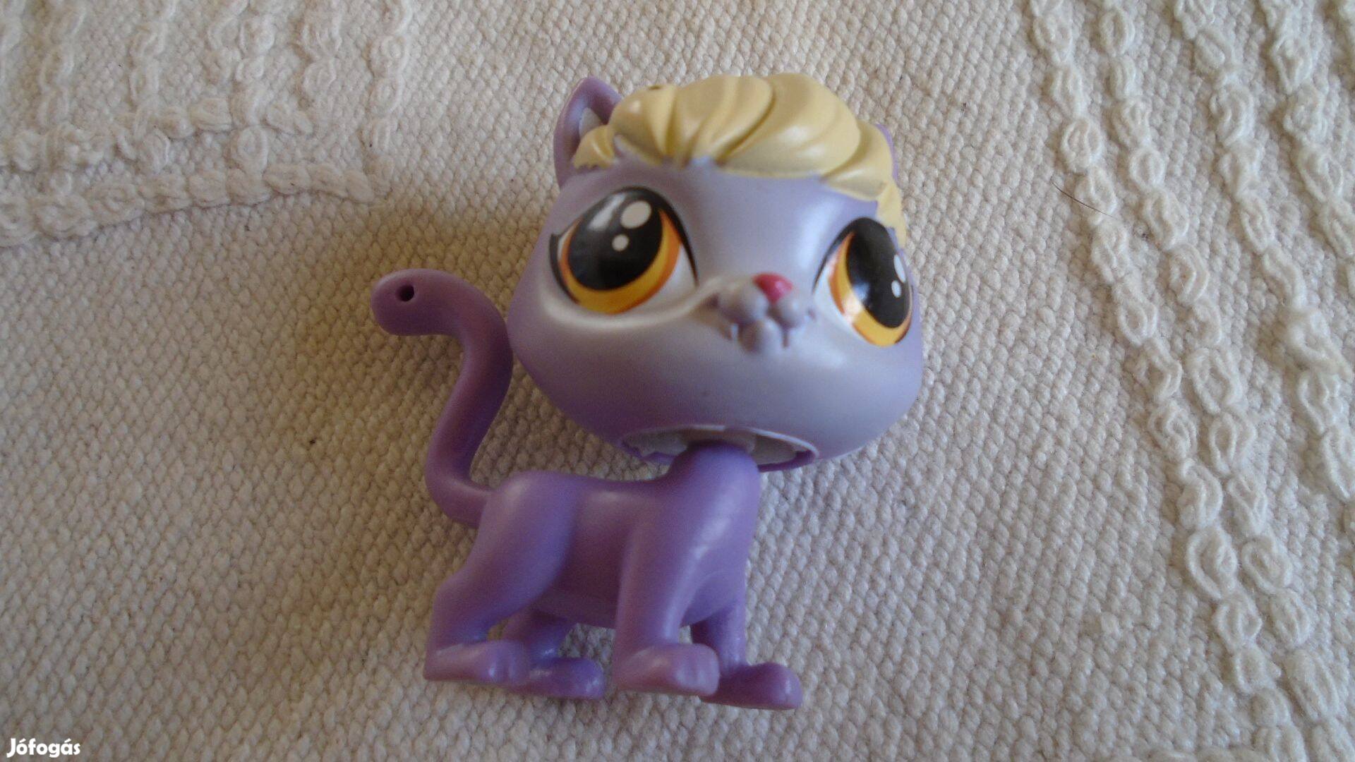 Littlest Pet Shop - Lila-sárga Cica LPS figura - eredeti, újszerű