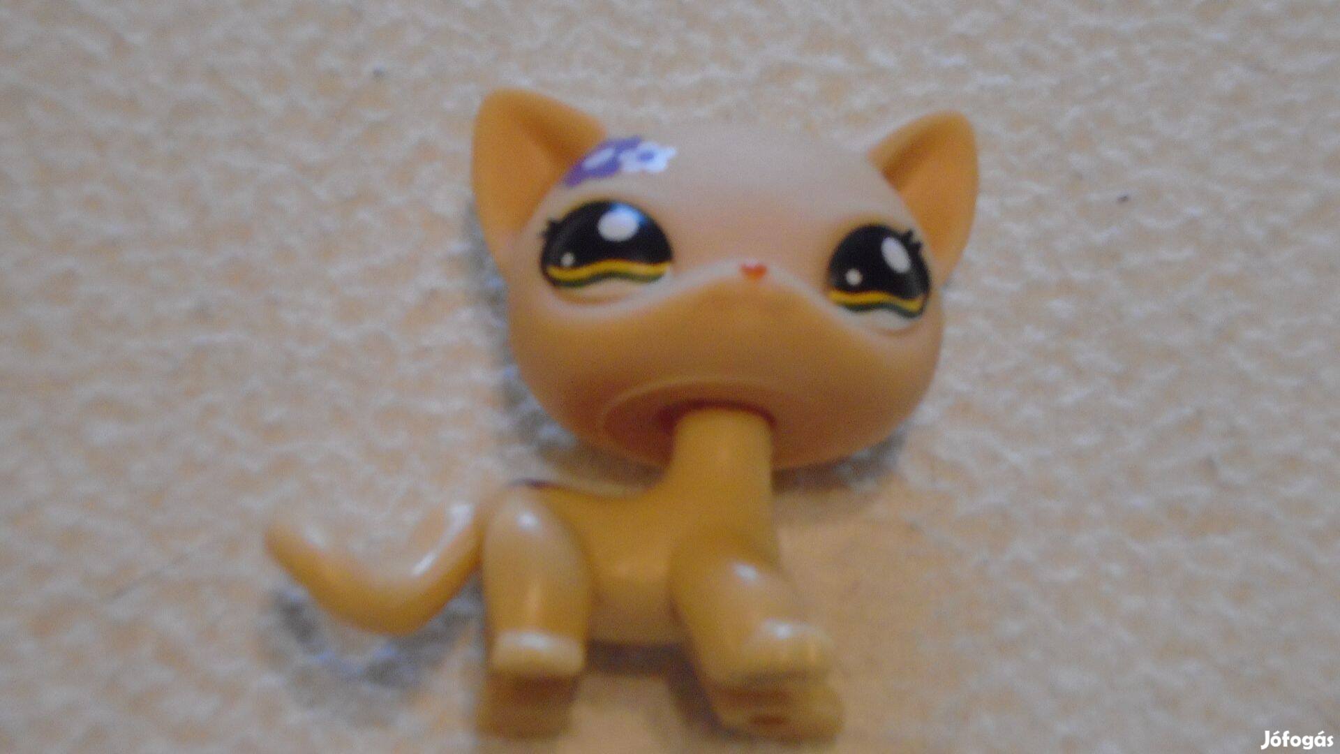 Littlest Pet Shop - Sárgás Cica virgágmintával a fülén - eredeti