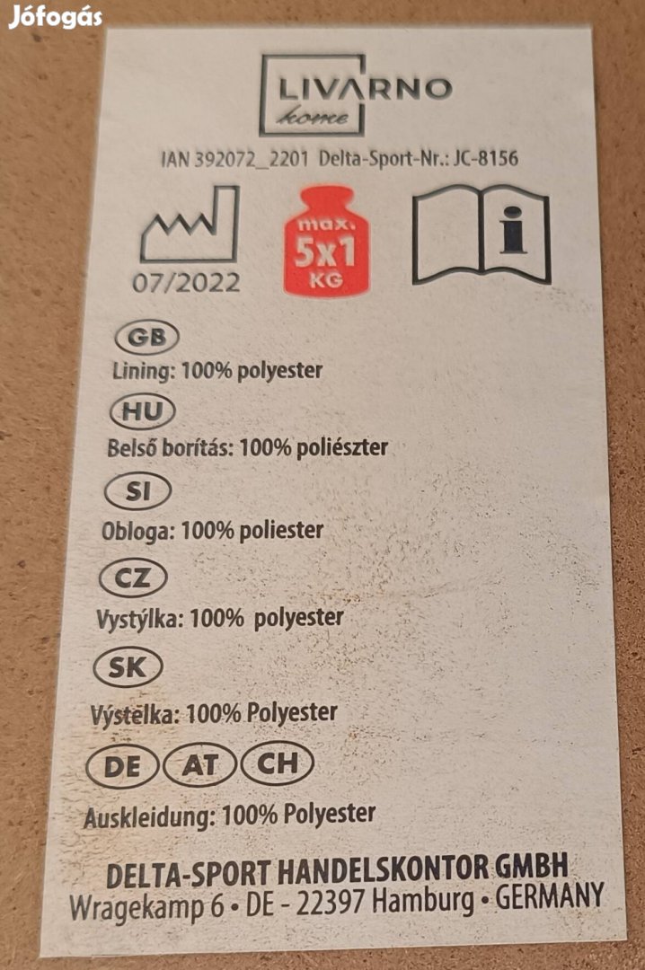 Livarno Fali ékszerszekrény tükörrel 110cm