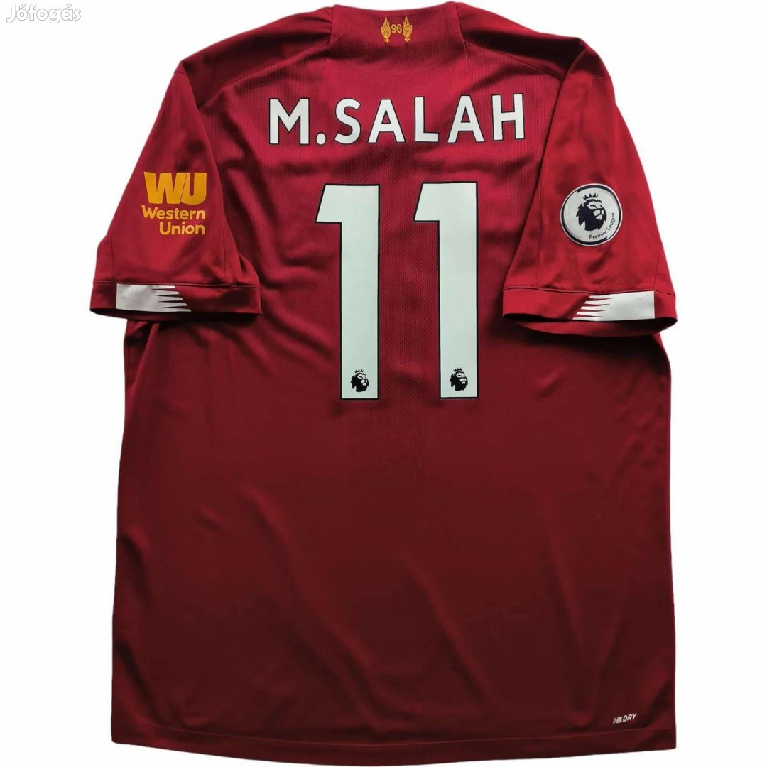 Liverpool 2019-20 New Balance hazai Mohamed Salah foci mez XL-es