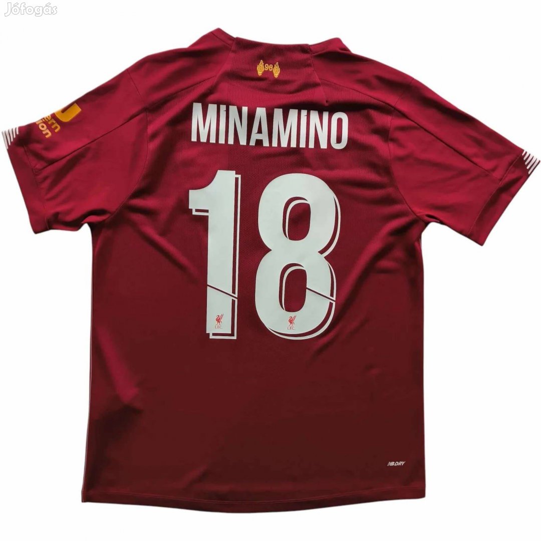 Liverpool 2019-20 New Balance hazai Takumi Minamino foci mez S-es