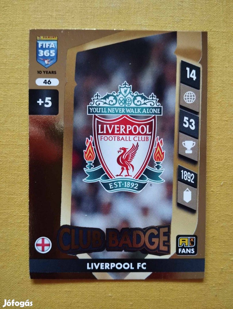 Liverpool FIFA 365 2025 Club badge csapatcímer focis kártya